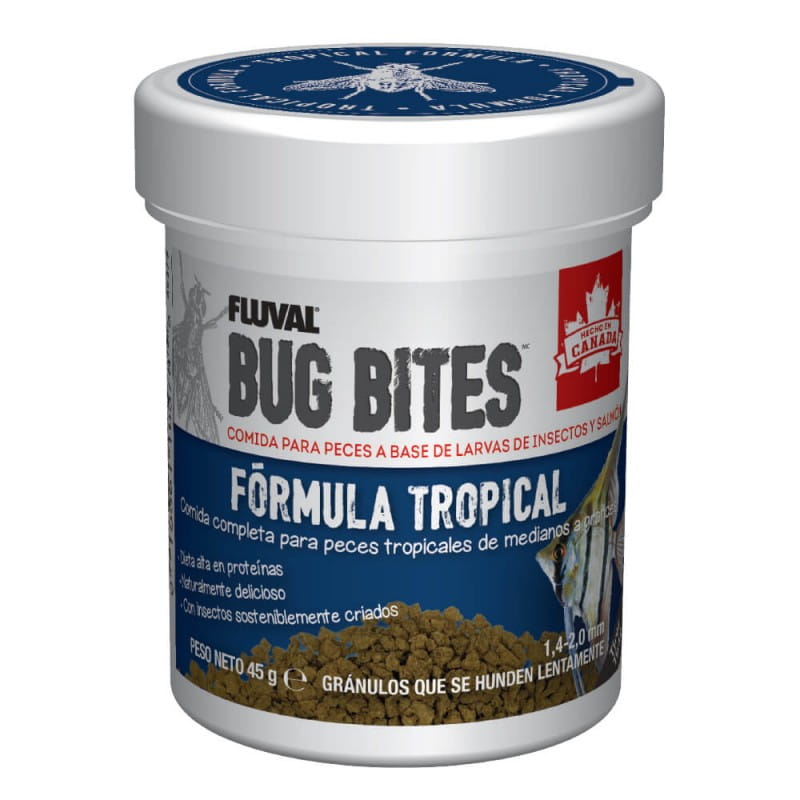Fluval bug bites gránulos fórmula tropical